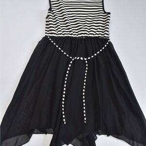 Speechless Black and White Sleeveless Asymmetrical Sundress